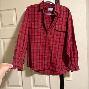 Wrangler Red and Black Plaid Shirt